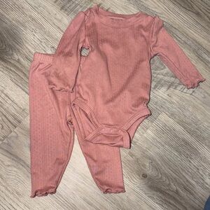 Cloud Island Dusty Pink Baby Outfit
